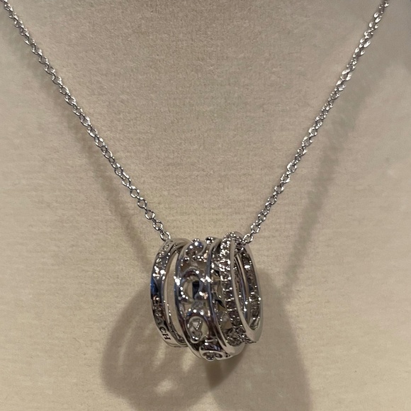NWT Coach Silver Trio Rondell Necklace, Silver - Picture 1 of 7